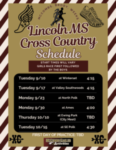 78 Lincoln Cross Country Schedule 24 25 McCombs