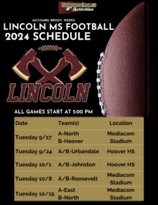 8th Grade Lincoln Football Schedule McCombs